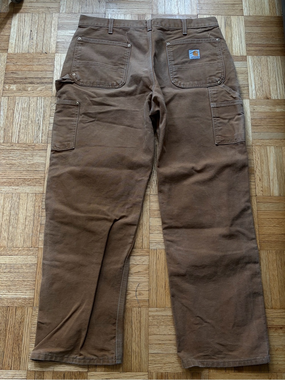 Iconic B01 Carhartt Brown Firm Duck Double-Front Dungaree 36"x30" - Picture 4 of 11
